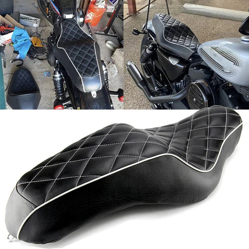 Driver & Rider Passenger Two Up Seat For Harley Sportster XL 883 1200 48 72 Iron