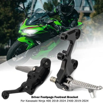 Front Driver FootPegs Bracket Kit Fit For Kawasaki Kawasaki Ninja 400 2018-2024