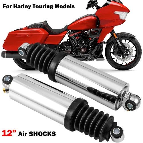 CHROME AIR SHOCKS ABSORBERS HEAVY DUTY FOR HARLEY ELECTRA GLIDE ROAD KING STREET