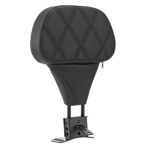 Adjustable Driver & Rider Backrest Pad w/ Mount for Harley Touring Street Glide