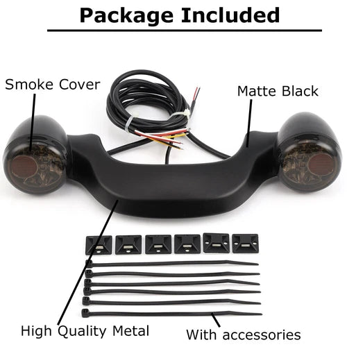 Bullet Rear Brake LED Light Bar Turn Signal For Harley Street Glide FLHX 10-23