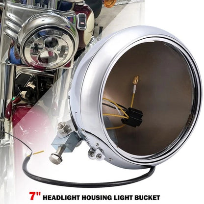 7'' Headlight Housing Light Bucket For Harley Softail & Heritage Softail 1986-11