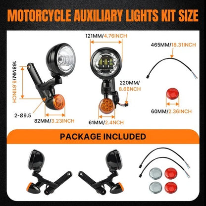 4.5" LED Auxiliary Spotlight Passing Light For Harley Road King Electra Glide FL
