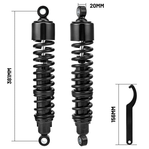 15" 380mm Shocks Absorber Suspension Fit For Harley Dyna Electra Glide Sportster