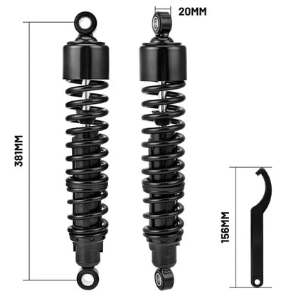 15" 380mm Shocks Absorber Suspension Fit For Harley Dyna Electra Glide Sportster