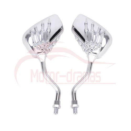 For Harley Honda Kawasaki Yamaha Universal Motorcycle Skull Hand Rearview Mirror