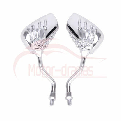 For Harley Honda Kawasaki Yamaha Universal Motorcycle Skull Hand Rearview Mirror