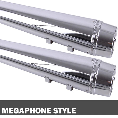 Chrome 4" Slip On Mufflers Exhaust Pipe For Harley Touring Baggers Dresser 95-16
