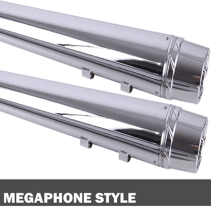 Chrome 4" Slip On Mufflers Exhaust Pipe For Harley Touring Baggers Dresser 95-16