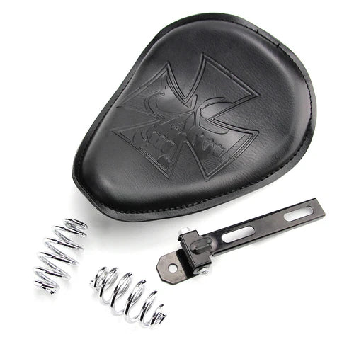 For Harley Softail Bobber Chopper Motorcycle Solo Seat w/ 3" Spring Bracket Kit