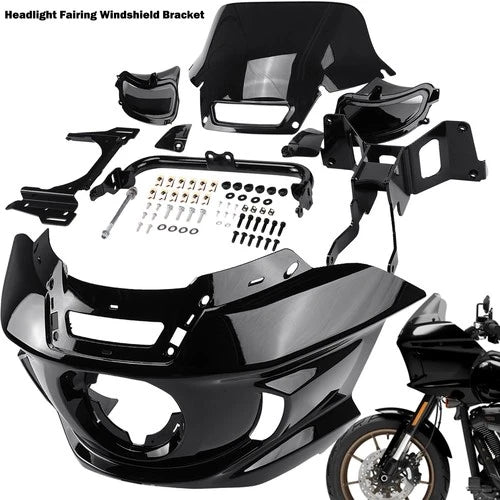 Headlight Fairing Cover w/ Flare Windshield For Harley Softail Low Rider 2018-UP
