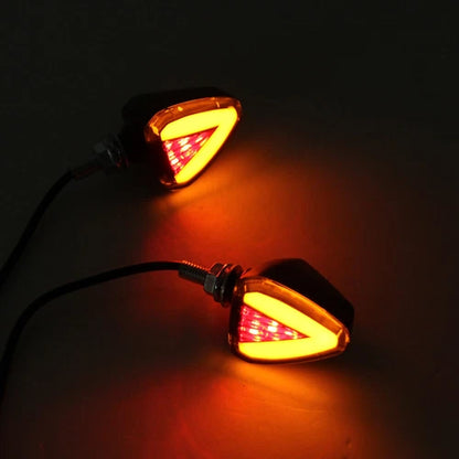 2X Universal Mini LED Motorcycle Turn Signals Indicator Amber Blinker Light Lamp