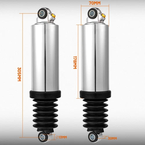 12" Air Shocks Suspensions For Harley Touring Road King Electra Street Glide 80+