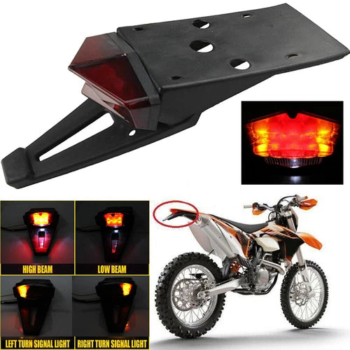 Universal Dirt Enduro Bike Rear LED Fender Brake Tail Light Turn Signal Off-road