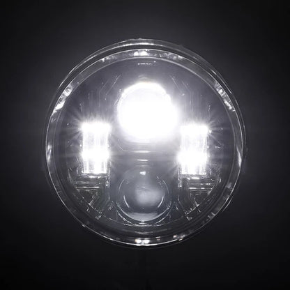 LED Chrome Hi/Lo Bullet Headlight Headlamp For Harley Bobber Chopper Cruiser