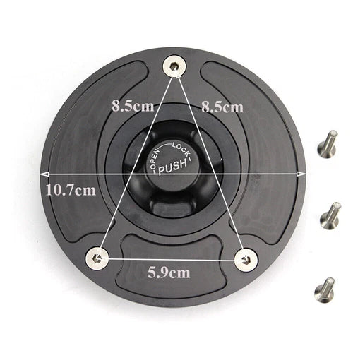 Fuel Tank Cap Motorcycle Keyless Gas For Suzuki GSXR1000 600 750 GSF650F Gladius