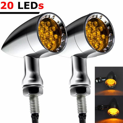 2X Motorcycle LED Bullet Blinker Brake Running Turn Signal Tail Light For Harley