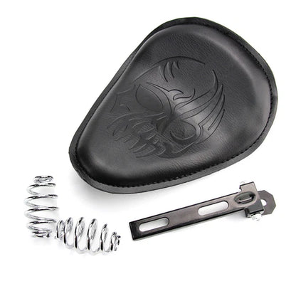 Black Skull Motorcycle Spring Bracket Solo Driver Seat For Harley Chopper Bobber