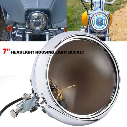 7'' Headlight Housing Light Bucket For Harley Softail & Heritage Softail 1986-11