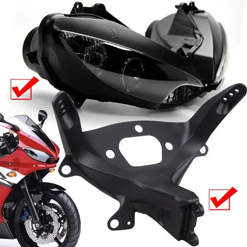 YZF R6S Headlight Lamp Assembly + Fairing Stay Bracket For Yamaha YZF-R6 03-2009