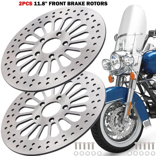 11.8" Front Brake Disc Rotors For Harley Road King Street Electra Glide 2008-13