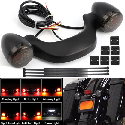 Bullet Rear Brake LED Light Bar Turn Signal For Harley Street Glide FLHX 10-23
