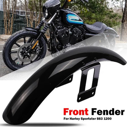 Vivid Black Front Fender Fits For Harley Sportster XL Iron 1200 XL883 XL1200 72