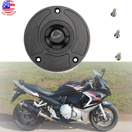 Fuel Tank Cap Motorcycle Keyless Gas For Suzuki GSXR1000 600 750 GSF650F Gladius