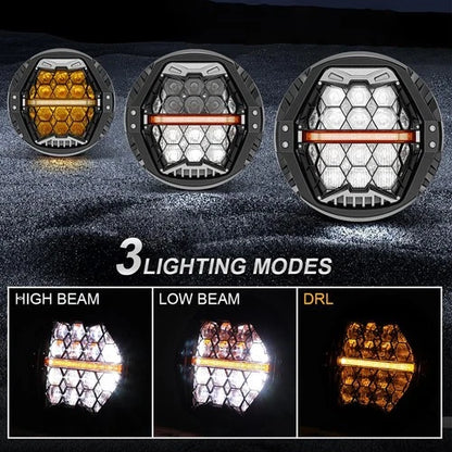 Upgrade 7" LED White DRL Headlight for Harley Street Glide 2013-25 W/Hi-Low Beam