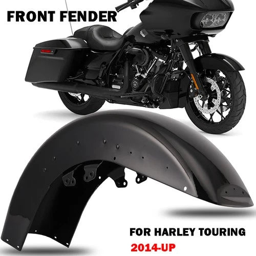 Vivid Black Front Fender Fit For Harley Touring Street Road Glide 2014-2025 2024
