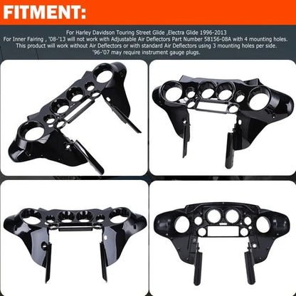 Vivid Black Inner Batwing Fairing For Harley Touring Street Electra Glide 96-13