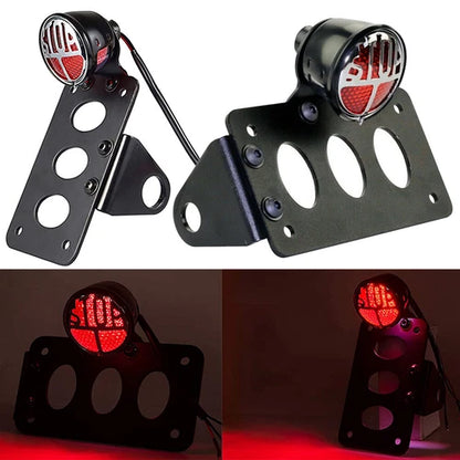 3/4" Motorcycle Tail Brake Light License Plate Bracket for Harley Chopper Bobber