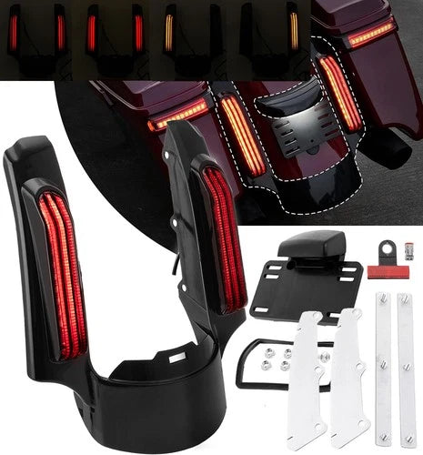 Rear Fender Fascia w/ LED Light Fit For Harley Touring Road King Glide 2014-2025