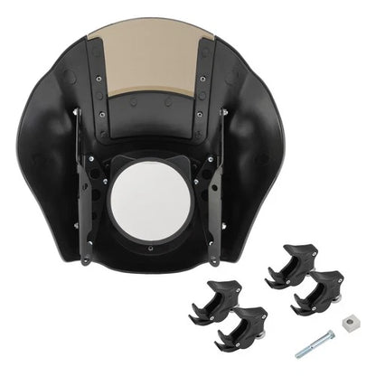 Quarter Headlight Fairing Windscreen w/ 49mm Clamps Fit For Harley Dyna 2006-UP