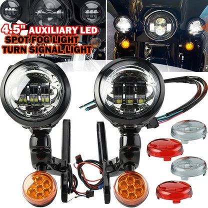 4.5" LED Auxiliary Spotlight Passing Light For Harley Road King Electra Glide FL