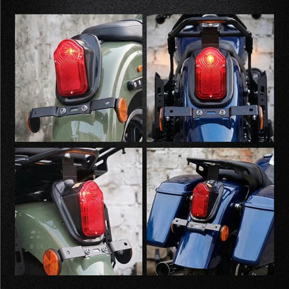 Rear Tail Light License Plate Lamp For Harley Honda Bobber Chopper Cruiser Dyna