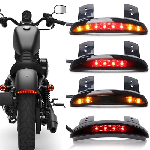 LED Fender Brake Tail Light Turn Signals For Harley Sportster Iron 883 1200 Dyna