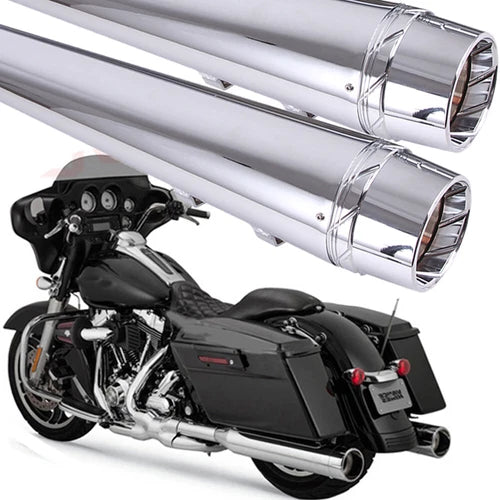 Chrome 4" Mufflers Exhaust Pipe For Harley Electra Road King Street Glide 95-16