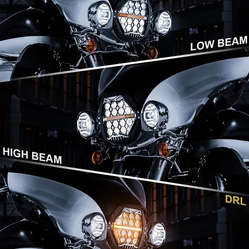 7 Inch LED Headlight White DRL Plug&Play For Harley Touring Street Glide 2014-25