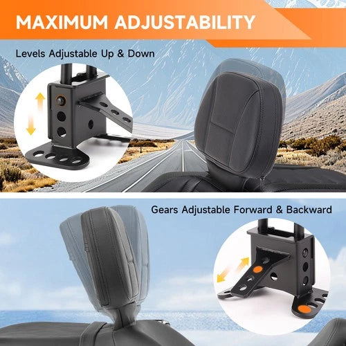 Front Driver & Rider Backrest Pad For Harley Touring Street Road Glide 2009-2025