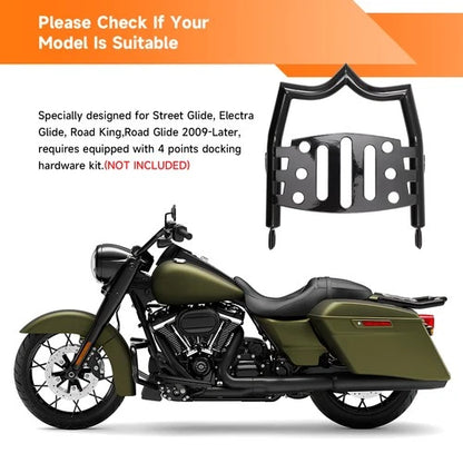 Detachable 2-up Luggage Rack for Harley Touring Road Street Glide 2009-up Black