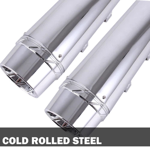 Chrome 4" Slip On Mufflers Exhaust Pipe For Harley Touring Baggers Dresser 95-16