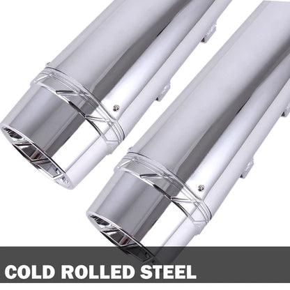 Chrome 4" Slip On Mufflers Exhaust Pipe For Harley Touring Baggers Dresser 95-16
