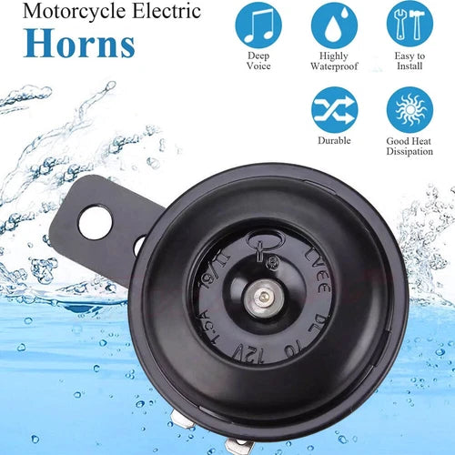 12V Waterproof Loud 105dB Universal Motorcycle ATV Scooters Mopeds Go-Karts Horn