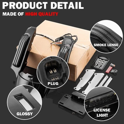 Rear Fender Fascia w/ LED Light Fit For Harley Touring Road King Glide 2014-2025