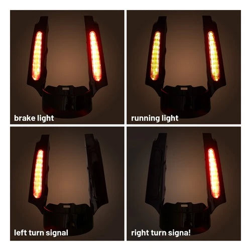 Rear Fender Fascia Set W/ Led light Fit For Harley Touring Street Glide 09-2013