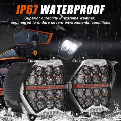 LED Dual Halo Headlight For 2015-2024 Harley Road Glide FLTR FLTRX FLTRXS FLTRU