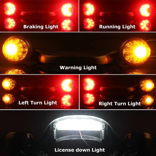 Bullet Rear Brake LED Light Bar Turn Signal For Harley Street Glide FLHX 10-23