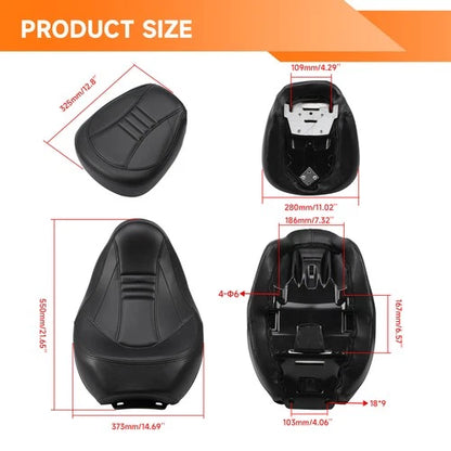 Low-Profile Driver & Passenger Seat Fit For Harley Touring Road Glide 2009-2022