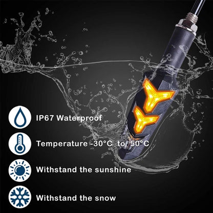 Motorcycle LED Turn Signals Lamp Amber Brake Lights Sequential Flowing Universal